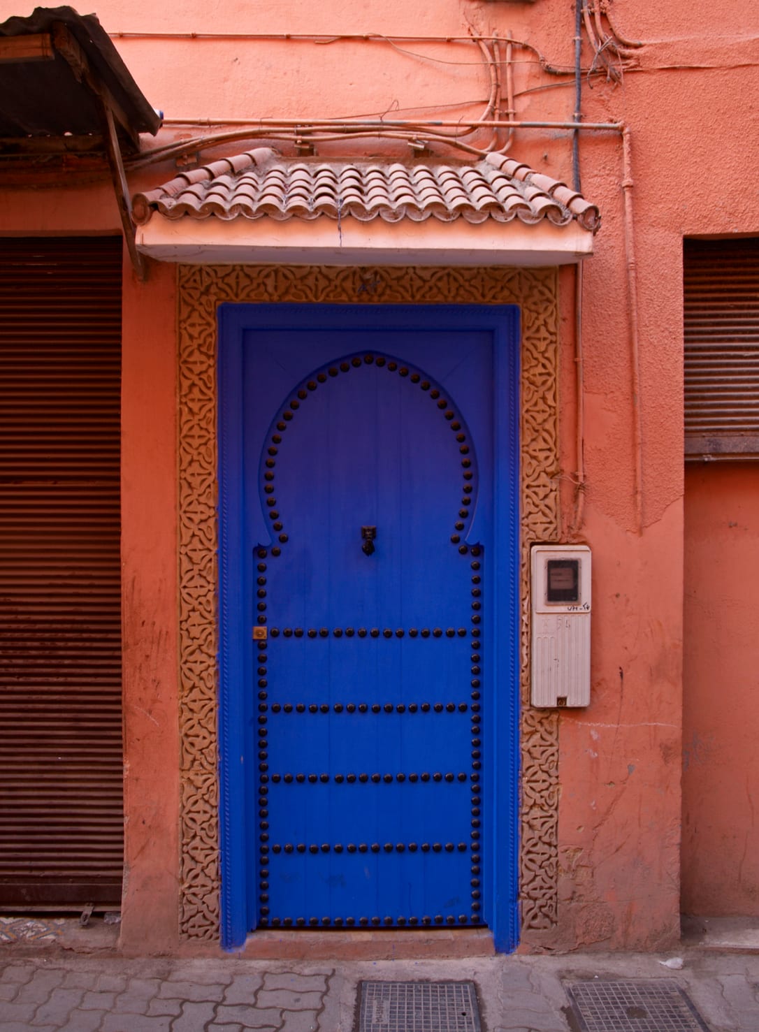 A blue door in the medina of Marrakech